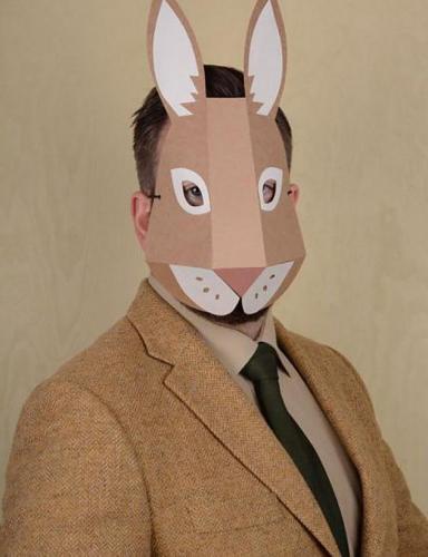 Маска кролика из картона