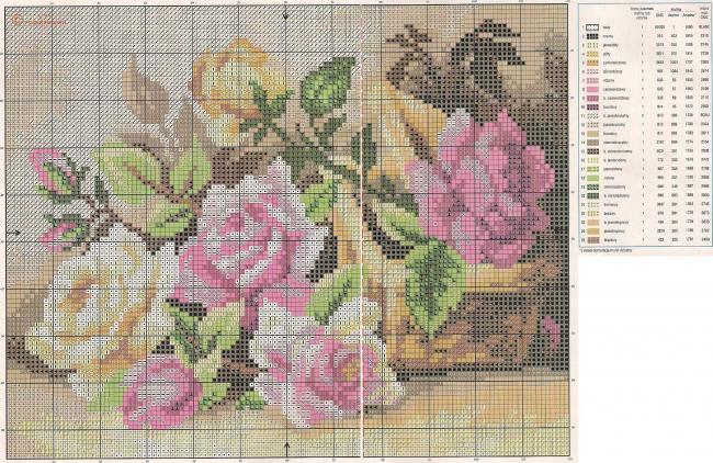 Стандартная схема для вышивки французскими узелками