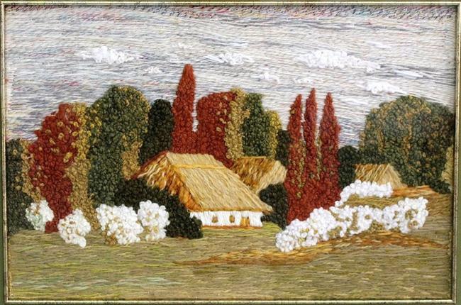 Картина из нитей для вязания