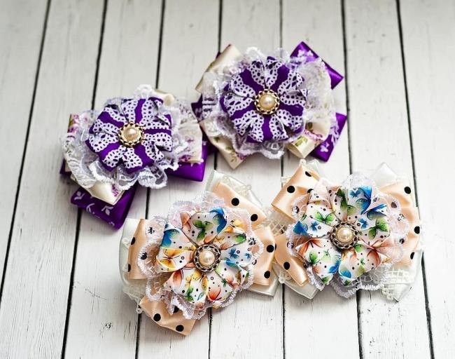 Красивые канзаши с бисером