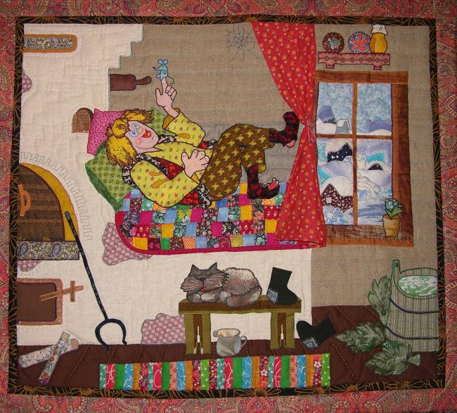 Картина с сюжетом в стиле пэчворк