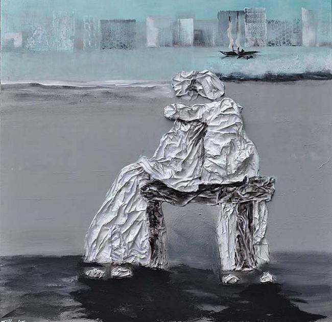 Картина из «мокрой ткани»