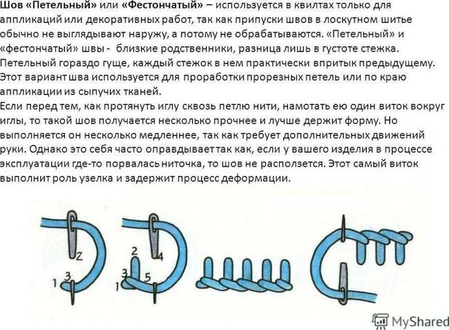 Схема обкидного стежка