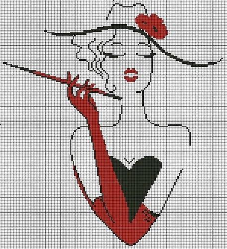 Схема для контурной вышивки