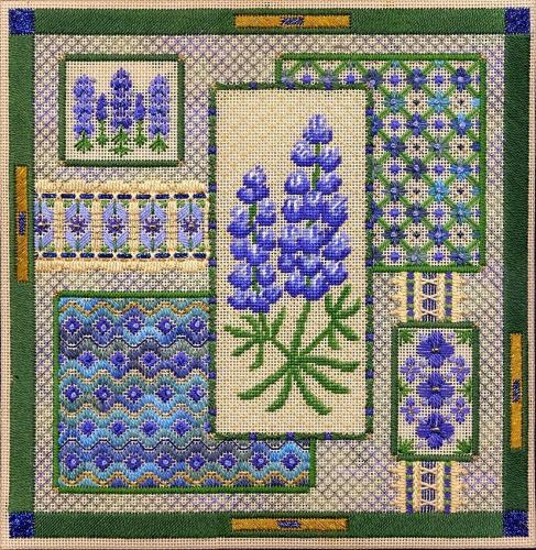 Вышивка гладью лаванда