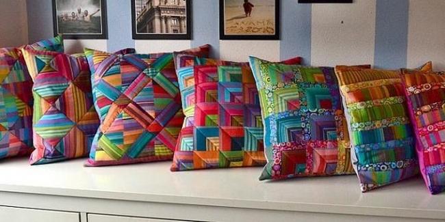 Лоскутные наволочки для диванных подушек