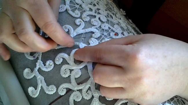 Соединение элементов кружева