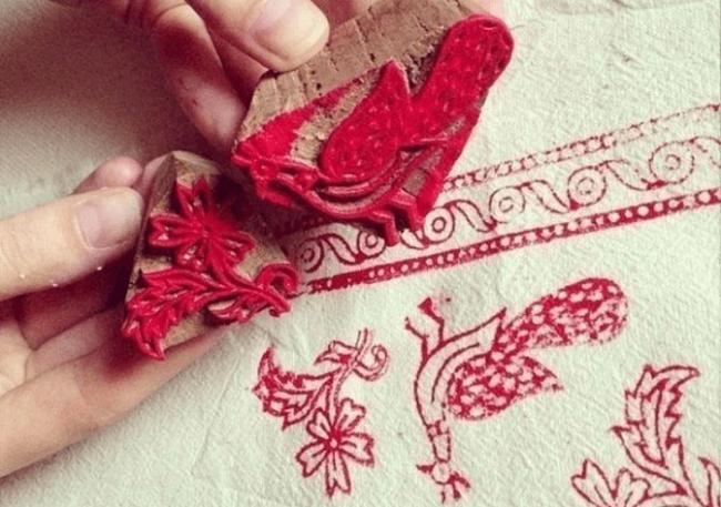 Трафарет и хлопковое полотно