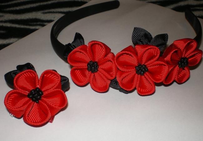 Репсовые канзаши