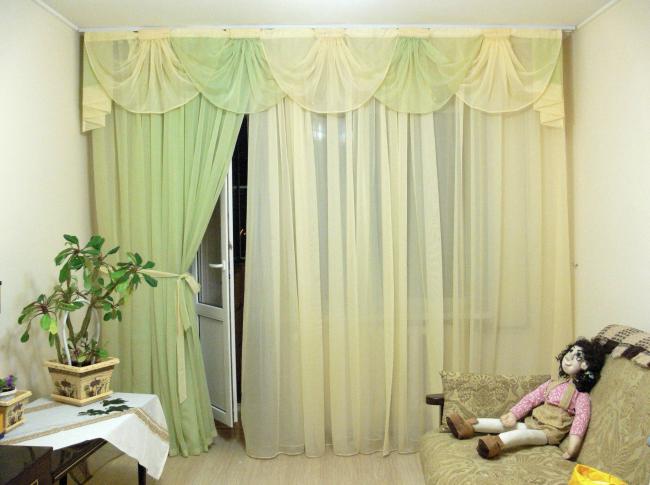 Двухцветный тюль для окон